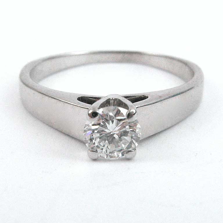 Klassischer Solitaire Ring mit Brillant von ca. 0.43 ct