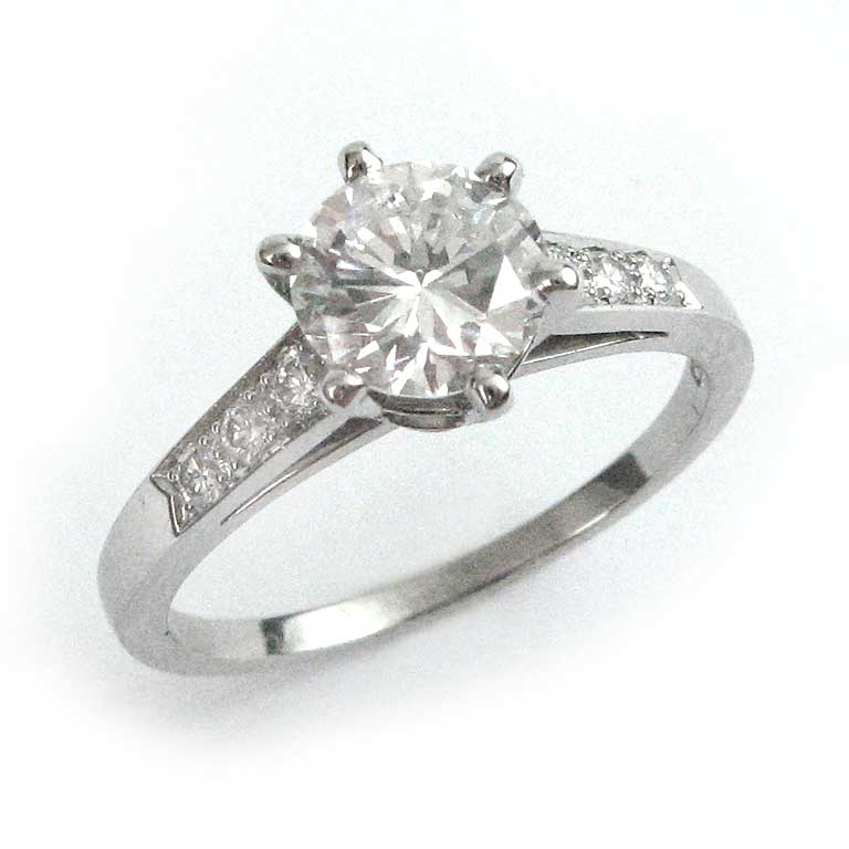 Weissgold Diamant Solitaire Ring