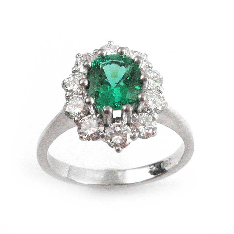 Smaragd-Diamant-Ring