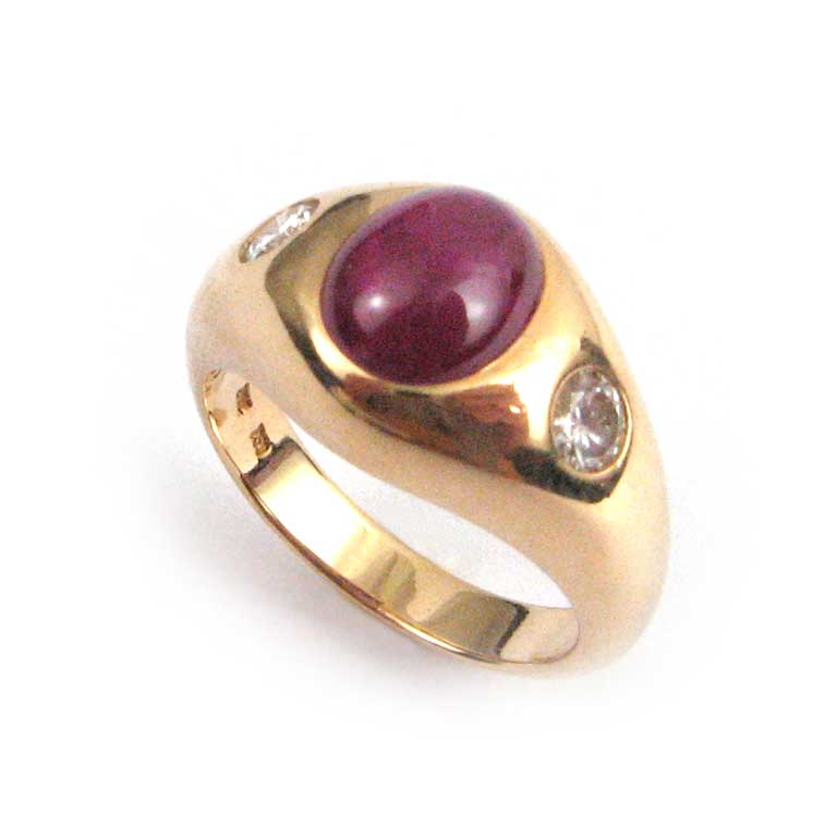 Rubin-Diamant-Bandring in Gold 18 Karat