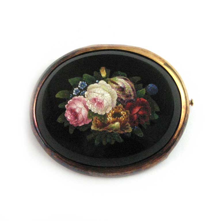 Pietra Dura Mosaik Brosche