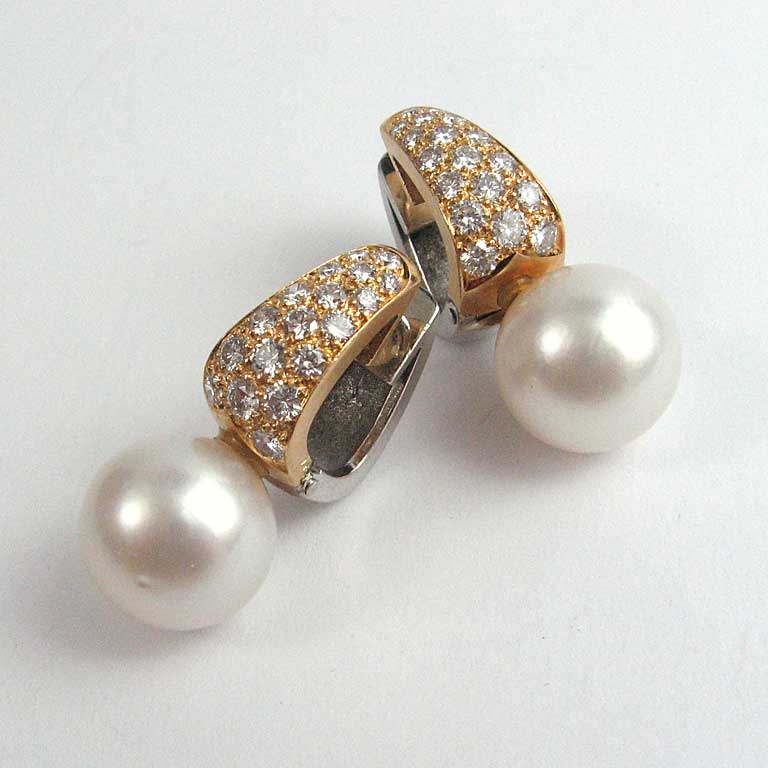 Perlen-Brillant-Ohrringe