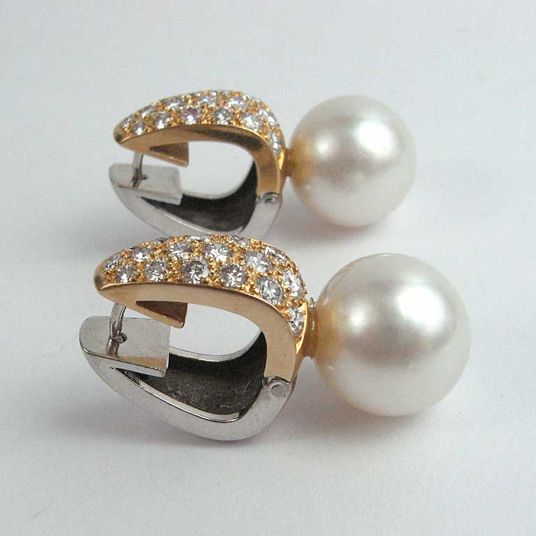 Perlen-Brillant-Ohrringe