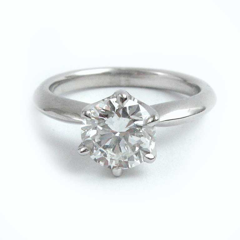 Weissgold Solitärring mit Brillant von 1.22ct