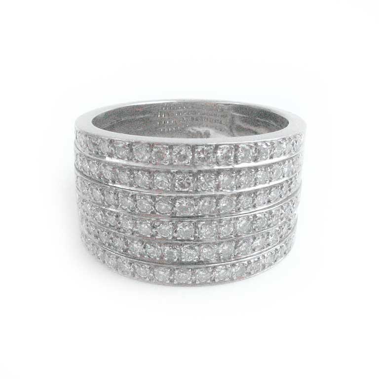Ring mit Diamanten im Brillantschliff, Weissgold 18 Karat